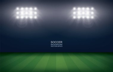 Futbol sahası ya da futbol sahası arka planı. Vektör illüstrasyonu.
