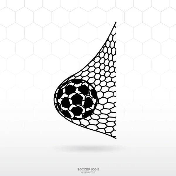 Ballon Football Dans Icône Filet Football Signe Symbole Sport Football — Image vectorielle