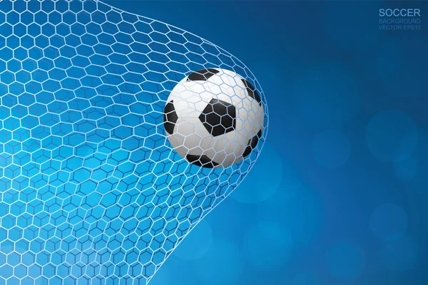 Futebol Bola Futebol Gol Futebol Net Com Luz Embaçada Fundo — Vetor de Stock