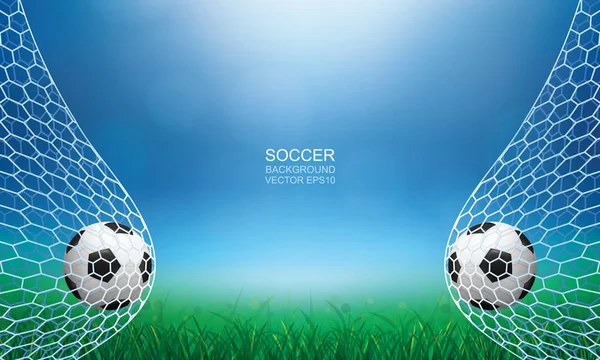 Football Ballon Football Dans Football Avec Pelouse Verte Bokeh Flou — Image vectorielle
