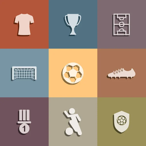 Conjunto Ícones Futebol Sinal Futebol Abstrato Símbolo Ilustração Vetorial — Vetor de Stock