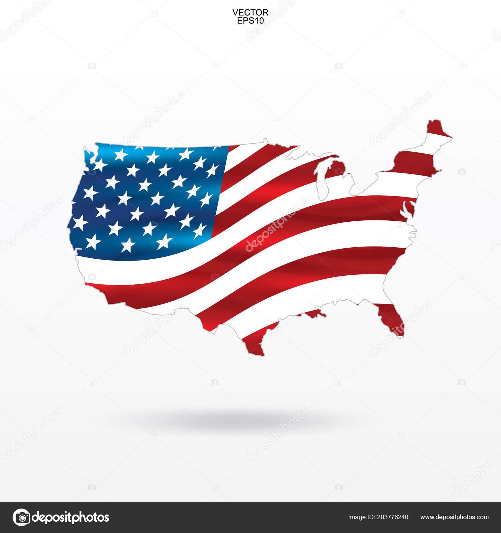 Download Map Usa American Flag Pattern Waving Outline United States ...