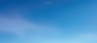 Arka plan mavi gökyüzü karşı yumuşak beyaz bulutlar. Soyut gökyüzü doğal arka plan için. Vektör çizim.