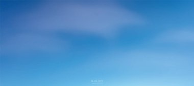 Arka plan mavi gökyüzü karşı yumuşak beyaz bulutlar. Soyut gökyüzü doğal arka plan için. Vektör çizim.