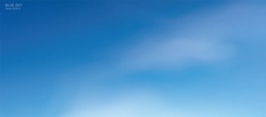 Arka plan mavi gökyüzü karşı yumuşak beyaz bulutlar. Soyut gökyüzü doğal arka plan için. Vektör çizim.