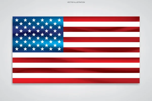 Amerikai Zászló Fehér Háttérrel Vektorillusztráció — Stock Vector