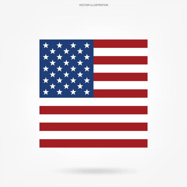 Ícone Bandeira Americana Fundo Branco Ilustração Vetorial —  Vetores de Stock