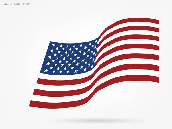 Abstrakta Amerikanska Flaggan Vit Bakgrund Vektorillustration — Stock vektor