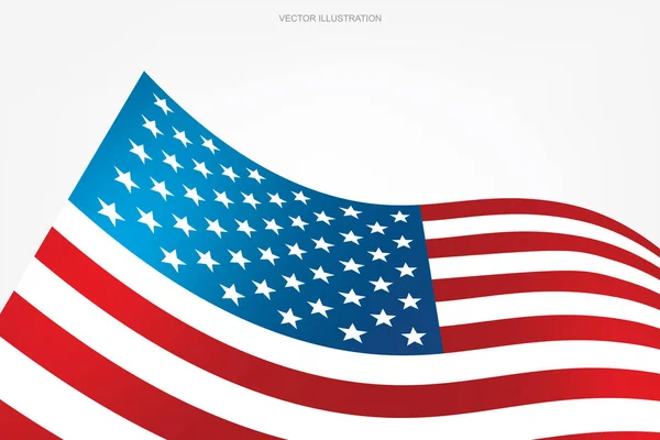 抽象美国国旗在白色背景与区域为拷贝空间 平面设计和文本 矢量插图 — 图库矢量图片
