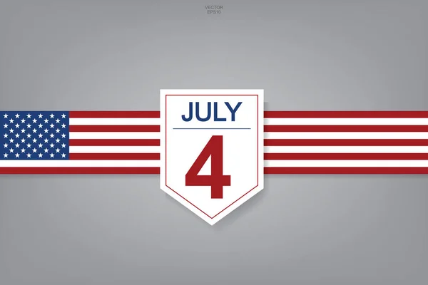 7月4日 美利坚合众国 独立日的背景标志和标志 矢量插图 — 图库矢量图片
