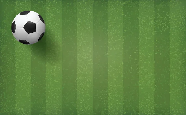 Pelota Fútbol Sobre Césped Verde Patrón Campo Textura Fondo Ilustración — Vector de stock