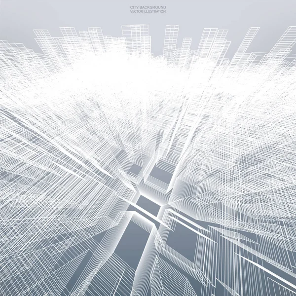 Backgroumd için tel kafes soyut sanal zoom. Perspektif tel kafes oluşturma 3d render. Vektör çizim.