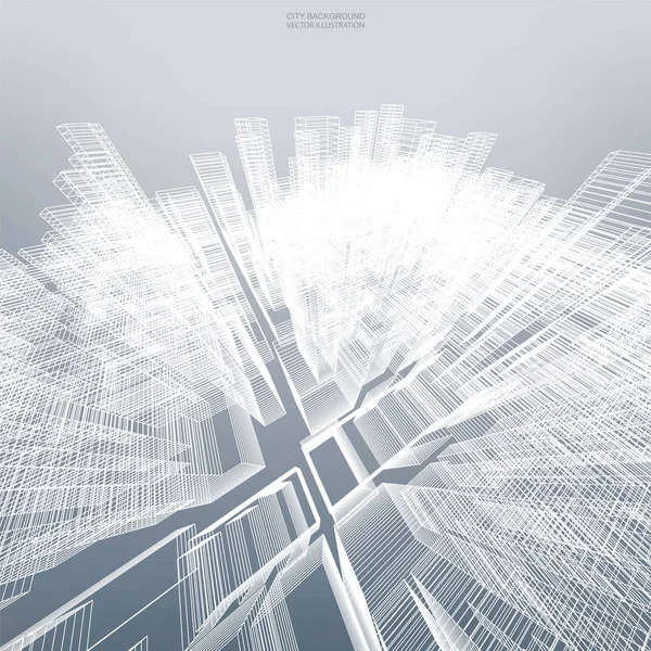 Backgroumd için tel kafes soyut sanal zoom. Perspektif tel kafes oluşturma 3d render. Vektör çizim.