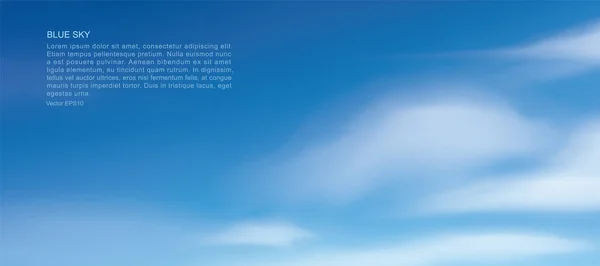 Kék Háttér Fehér Felhők Absztrakt Természetes Háttér Vektorillusztráció — Stock Vector