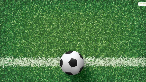 Ποδόσφαιρο Μπάλα Ποδοσφαίρου Στο Ποδόσφαιρο Πεδίο Μοτίβο Και Υφή Φόντου — Διανυσματικό Αρχείο
