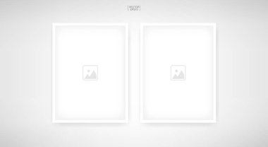 Boş fotoğraf çerçevesi veya resim çerçevesi beyaz arka plan üzerinde. Bulunduðu kopya alanı için arka plan resmi, fotoğraf, poster ve başlık sayfası ürün için. Vektör çizim.