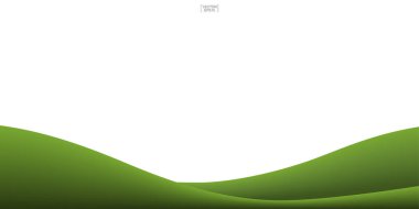 Yeşil çimen tepesi arka planı beyaza izole edilmiş. Doğal şablon tasarımı için dış mekan soyut arka planı. Vektör illüstrasyonu.