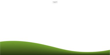 Yeşil çimen tepesi arka planı beyaza izole edilmiş. Doğal şablon tasarımı için dış mekan soyut arka planı. Vektör illüstrasyonu.