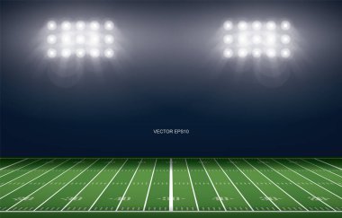 American football field stadium background. With perspective line pattern of american football field. Vector illustration. clipart