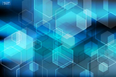 Mavi soyut teknolojik altyapı. Vektör çizim.