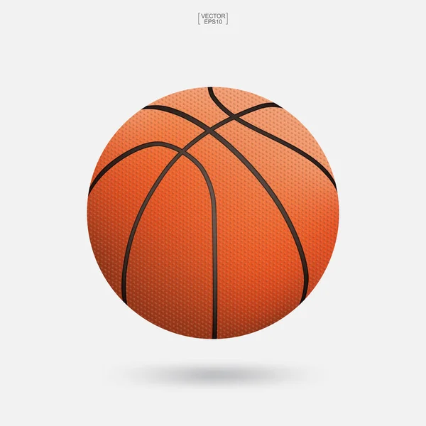 Μπάσκετ Μπάλα Απομονώνονται Λευκό Φόντο Εικονογράφηση Διανύσματος — Διανυσματικό Αρχείο