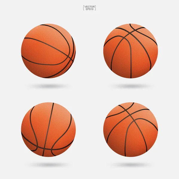 Баскетбольный Мяч Изолирован Белом Фоне Векторная Иллюстрация — стоковый вектор