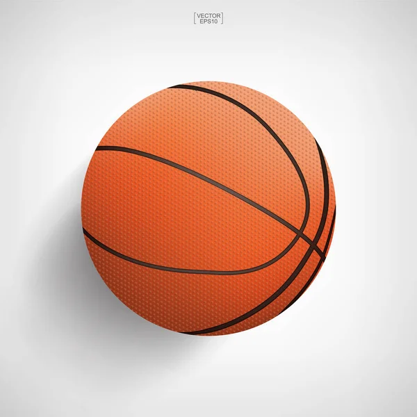 Balle Basket Sur Fond Blanc Illustration Vectorielle — Image vectorielle