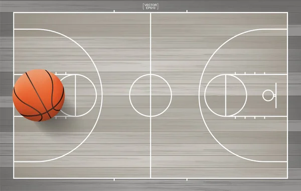 Basketballball Auf Basketballfeld Hintergrund Vektorillustration — Stockvektor