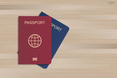 Ahşap desen ve doku arka plan pasaportla kümesi. Vektör çizim.