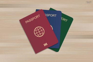 Ahşap desen ve doku arka plan pasaportla kümesi. Vektör çizim.