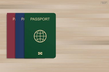 Ahşap desen ve doku arka plan pasaportla kümesi. Vektör çizim.