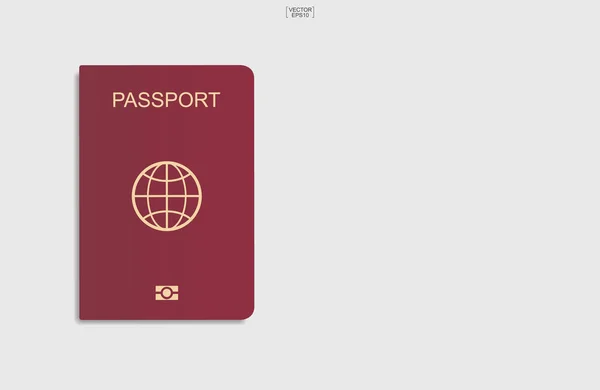 Pasaporte Rojo Sobre Fondo Blanco Ilustración Vectorial — Vector de stock