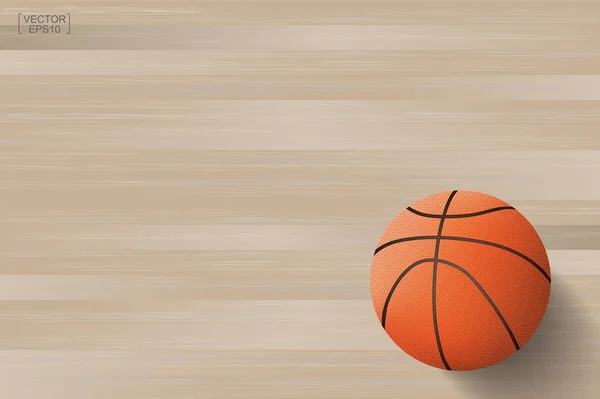 Balón Baloncesto Sobre Fondo Madera Ilustración Vectorial — Vector de stock