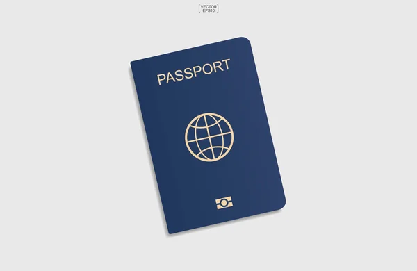 Fondo Azul Pasaporte Sobre Fondo Blanco Ilustración Vectorial — Vector de stock