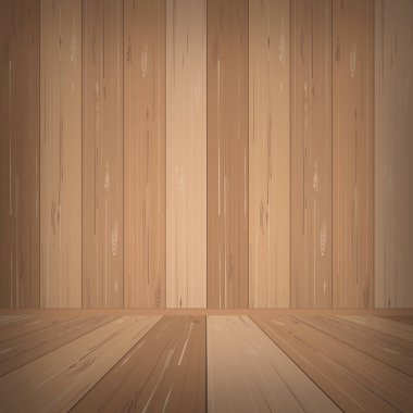 Boş oda ahşap alan arka plan için. Vektör çizim.