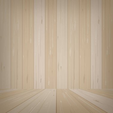 Boş oda ahşap alan arka plan için. Vektör çizim.