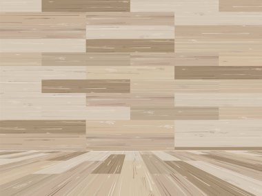 Boş oda ahşap alan arka plan için. Vektör çizim.