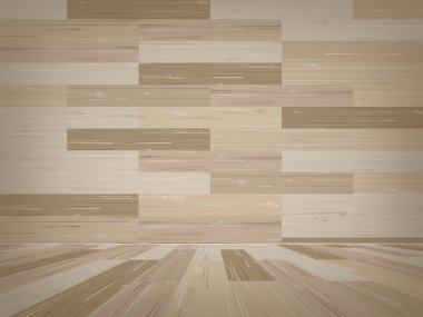 Boş oda ahşap alan arka plan için. Vektör çizim.