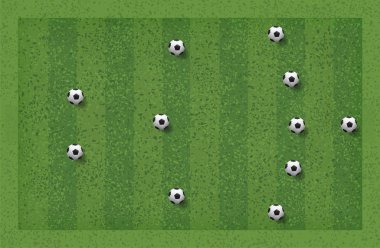 5-3-2 futbol oyun taktiği. Koç için Düzen konumu. Vektör çizim.