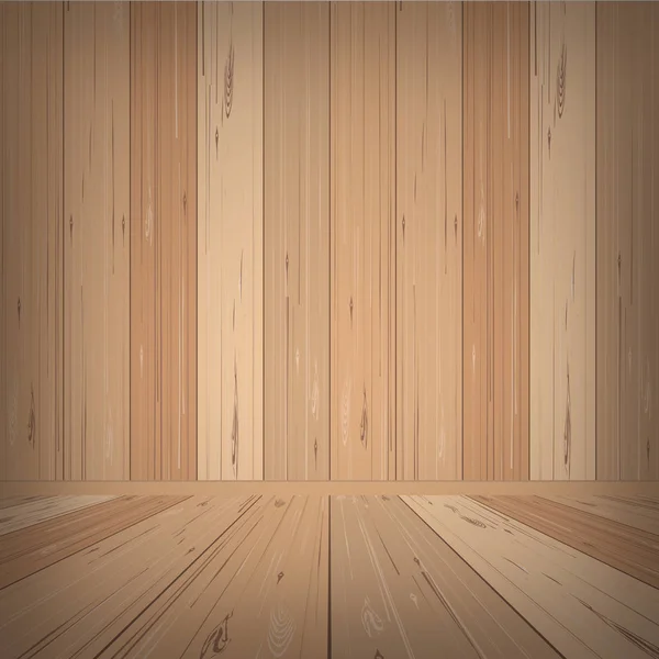 Empty Wooden Room Space Background Vector Illustration — Stock Vector