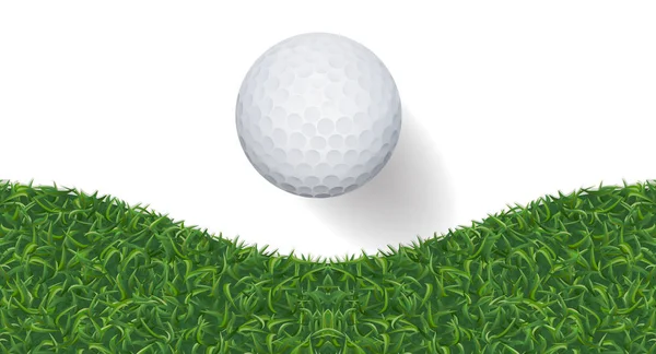 Golfboll Och Grönt Gräs Bakgrund Med Område För Kopia Utrymme — Stock vektor