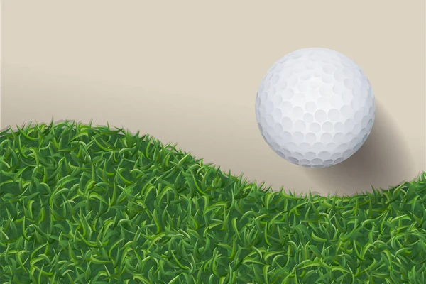 Bola Golfe Com Fundo Grama Verde Ilustração Vetorial —  Vetores de Stock