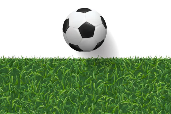 サッカーと背景の緑の草のテクスチャ ベクトル図 — ストックベクタ