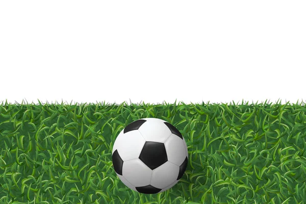 Football Football Sur Fond Texture Herbe Verte Illustration Vectorielle — Image vectorielle