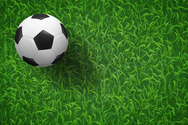 Football Football Sur Fond Texture Champ Herbe Verte Illustration Vectorielle — Image vectorielle