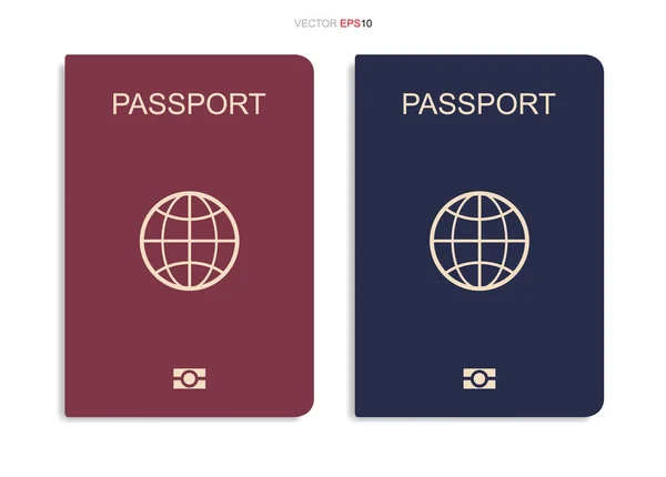 Paspor Terisolasi Pada Latar Belakang Putih Ilustrasi Vektor - Stok Vektor