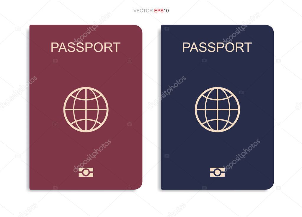 Passport isolated on white background. Vector illustration.