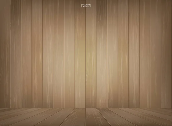 Cuarto Madera Espacio Fondo Con Perspectiva Piso Madera Fondo Interior — Vector de stock