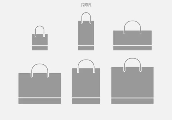 Shopping Bag Icon Set Vorhanden Vektorillustration — Stockvektor