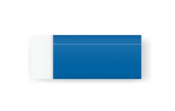 Blue Eraser White Background Soft Shadow Vector Illustration — Stock Vector